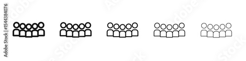 Group icon vector outline set illustration sign
