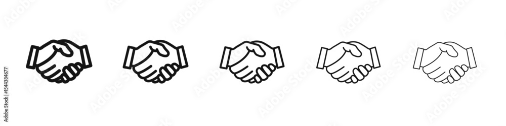 Handshake icon vector outline set illustration sign Handshake icon vector outline set illustration sign