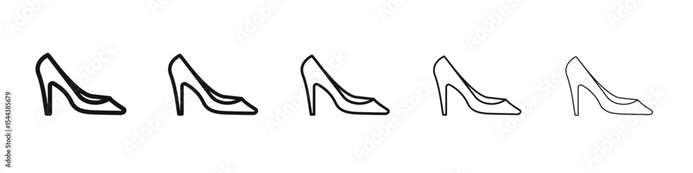 high heel shoes icon vector outline set illustration sign high heel shoes icon vector outline set illustration sign