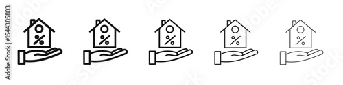 home loan icon vector outline set illustration sign