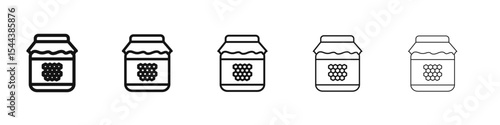 Honey jar icon vector outline set illustration sign