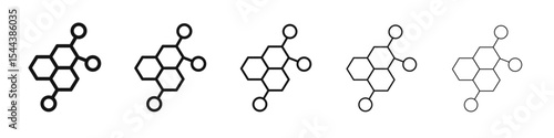 Hormones icon vector outline set illustration sign