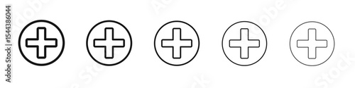 Hospital sign icon vector outline set illustration sign