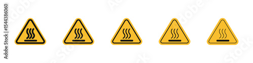 Hot surface do not touch danger sign icon vector outline set illustration sign