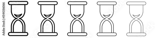 Hourglass end icon vector outline set illustration sign
