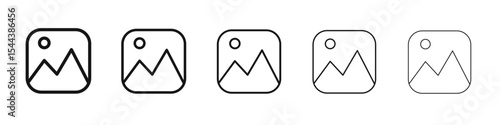 Image icon vector outline set illustration sign