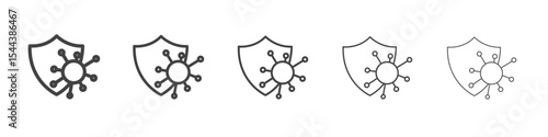 immunity icon vector outline set illustration sign