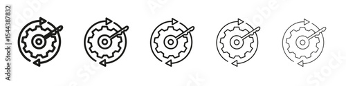 Key factor icon vector outline set illustration sign