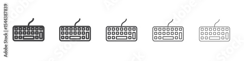 Keyboard icon vector outline set illustration sign