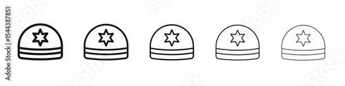 Foto Kippah icon vector outline set illustration sign