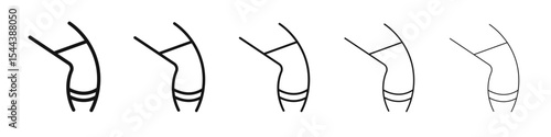 Knee Orthopedic Brace icon vector outline set illustration sign