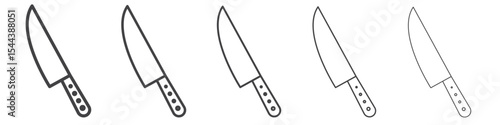 knife icon vector outline set illustration sign