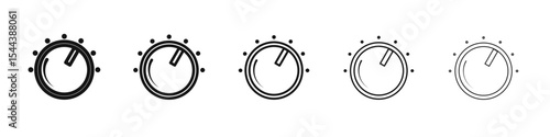 Knob icon vector outline set illustration sign