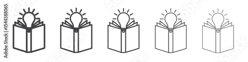 Knowledge icon vector outline set illustration sign