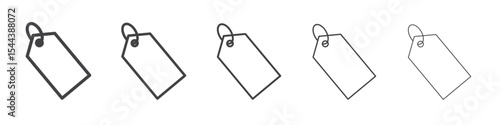 Label icon vector outline set illustration sign