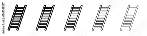 Ladder icon vector outline set illustration sign