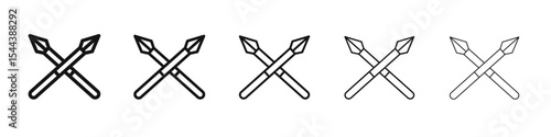 lance icon vector outline set illustration sign