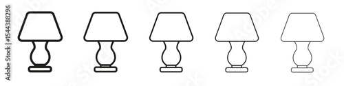 Lamp icon vector outline set illustration sign