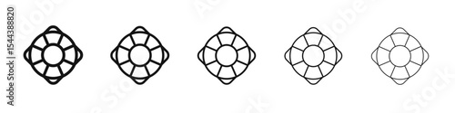 Life buoy icon vector outline set illustration sign