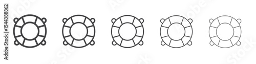 Life buoy icon vector outline set illustration sign