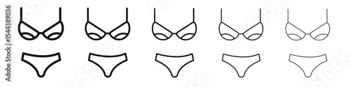 Lingerie icon vector outline set illustration sign