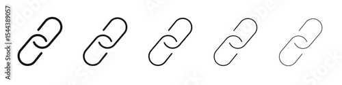 Link icon vector outline set illustration sign