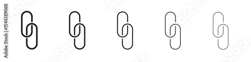 Link icon vector outline set illustration sign