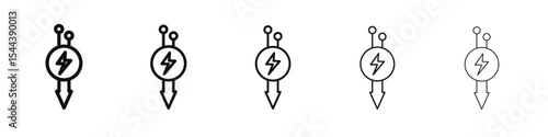 Low electricity consumption icon vector outline set illustration sign
