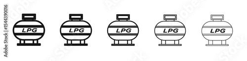 LPG icon vector outline set illustration sign