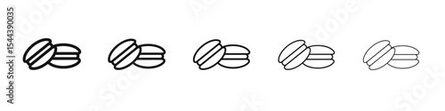 macarons icon vector outline set illustration sign