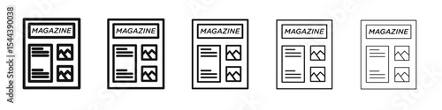 Magazines icon vector outline set illustration sign