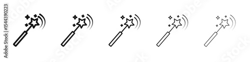 Magic icon vector outline set illustration sign