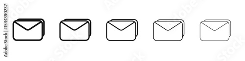 Mail icon vector outline set illustration sign