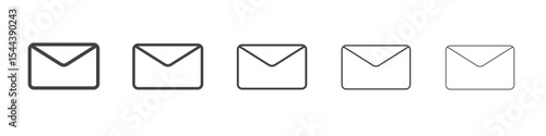 Mail Icon vector outline set illustration sign