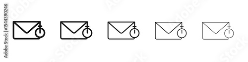 Mail related icon vector outline set illustration sign
