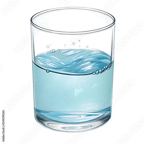 Fresh, clear, and cold water with ice in a transparent glass, perfect for a pure and healthy drink