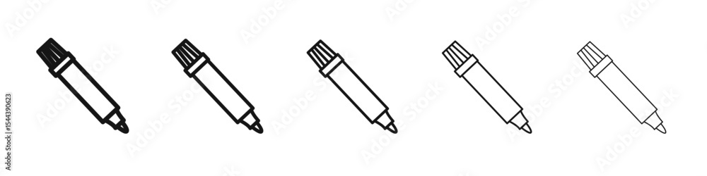 Marker icon vector outline set illustration sign