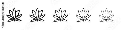 Marijuana icon vector outline set illustration sign