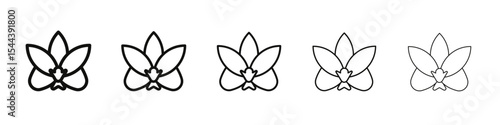 Moth Orchid icon vector outline set illustration sign