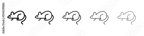 Mouse animal icon vector outline set illustration sign