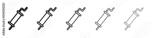 Muffler icon vector outline set illustration sign