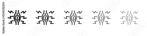 Muscle pain icon vector outline set illustration sign