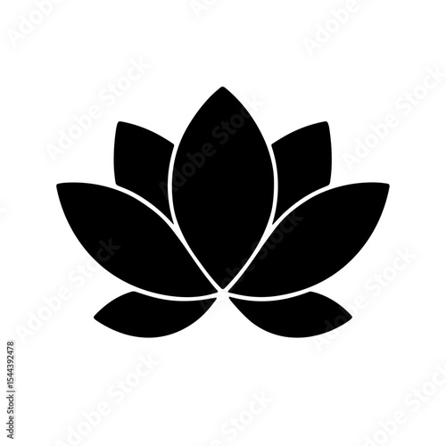 Lotus flower icon in filled style – symbol of purity and enlightenment
