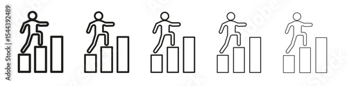 Next steps icon vector outline set illustration sign