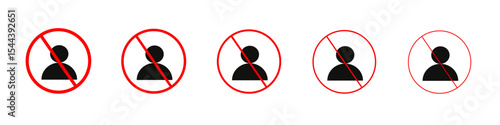 No account sign vector outline set illustration sign