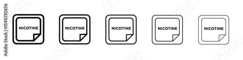 Nicotine patch icon vector outline set illustration sign