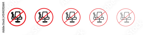 No alcohol and cigarettes icon vector outline set illustration sign