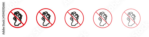 No alcohol during pregnancy period sign vector outline set illustration sign