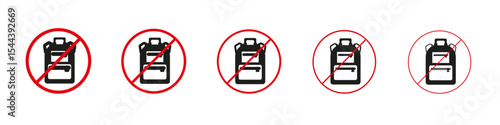 No backpacks allowed sign vector outline set illustration sign