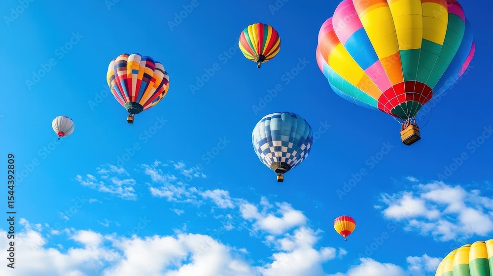 Fototapeta premium Colorful Hot Air Balloons in Sky